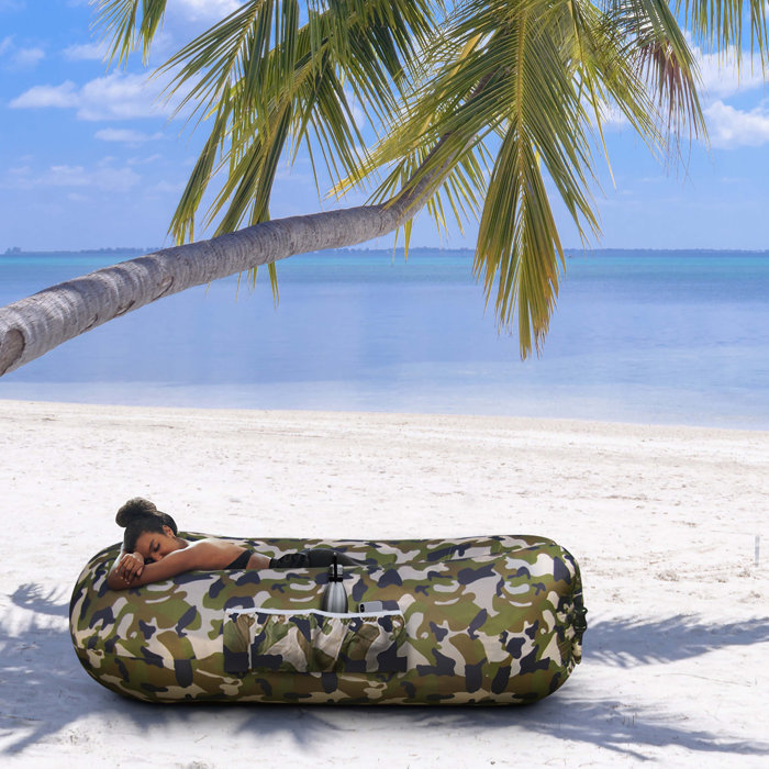 Mockins Inflatable Lounger Air Sofa with Pockets and Attached Travel